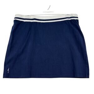 Ralph Lauren Skort Size XL Navy Blue White‎ Stretch Pull On Built in Shorts LRL